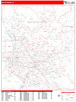 Baton Rouge  Wall Map Red Line Style